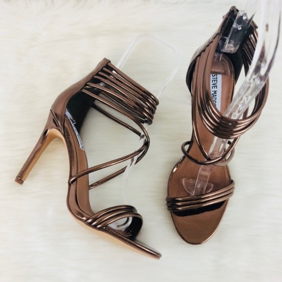brown metallic heels